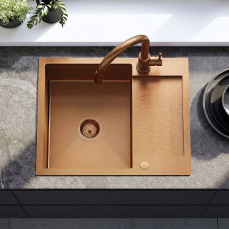 Ocelový dřez Paul BRUSH COPPER
