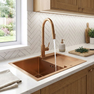 Ocelový dřez Paul BRUSH COPPER