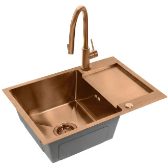 Ocelový dřez Paul BRUSH COPPER