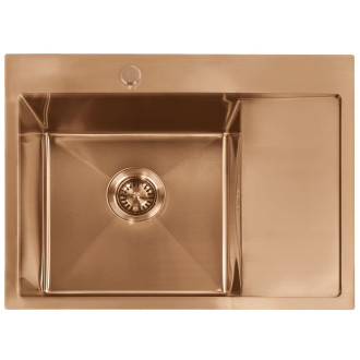 Ocelový dřez Fin BRUSH COPPER