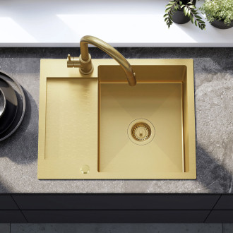 Rea Ocelový dřez Paul BRUSH GOLD ZLE-06010
