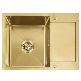 Rea Ocelový dřez Paul BRUSH GOLD KPL-96010