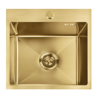 Rea Ocelový dřez Leo 40 BRUSH GOLD ZLE-06001