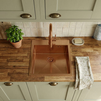 Ocelový dřez Leo 40 BRUSH COPPER