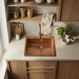 Ocelový dřez Leo 50 BRUSH COPPER