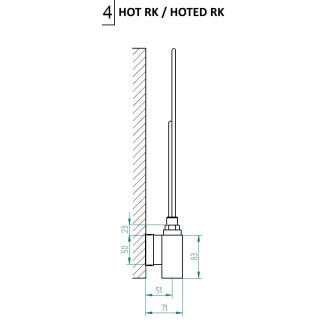 doplněk k radiátorům patrona/ HOT 490 mm (1200W) černá RDOHOT49BK