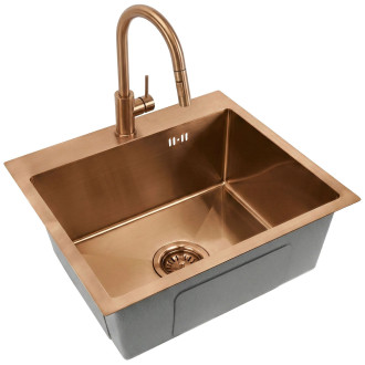 Ocelový dřez Leo 50 BRUSH COPPER