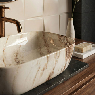 Umyvadlo na desku Rea Belinda Marrone Shiny