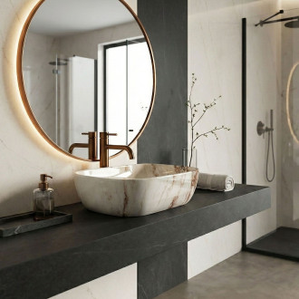 Umyvadlo na desku Rea Belinda Marrone Shiny