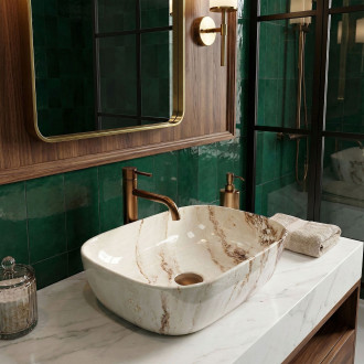 Umyvadlo na desku Rea Belinda Marrone Shiny