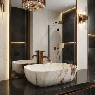 Umyvadlo na desku Rea Belinda Marrone Shiny