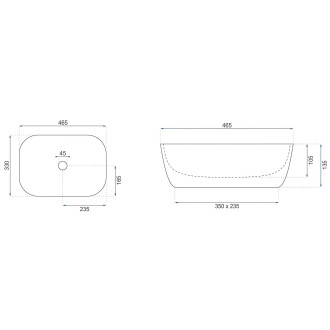 Umyvadlo na desku Rea Belinda Marrone Shiny