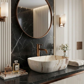 Umyvadlo na desku Rea Belinda Marrone Shiny