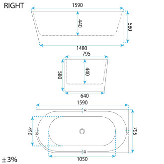 REA Rohová akrylová vana SYDNEY 160cm REA-W0253