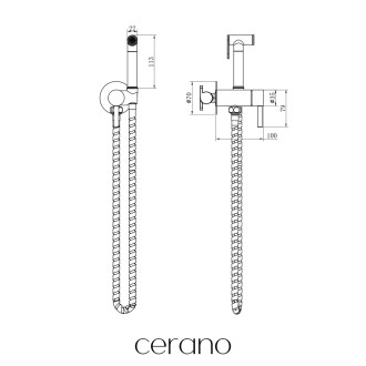 CERANO - Bidetová podomítková baterie Tiziana - černá matná