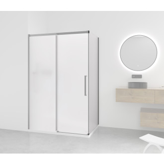 CERANO - Boční stěna Lantono - levá - 8 mm - černá matná, mléčné sklo - 90x195 cm - jednodílná pevná