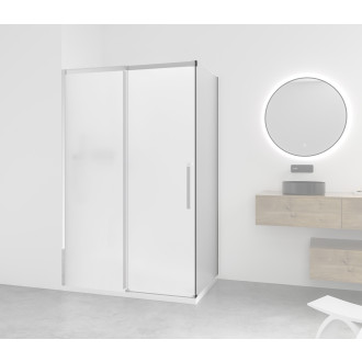 CERANO - Boční stěna Lantono - levá - 8 mm - chrom, mléčné sklo - 90x195 cm - jednodílná pevná