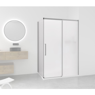 CERANO - Boční stěna Lantono - pravá - 8 mm - černá matná, mléčné sklo - 90x195 cm - jednodílná pevná