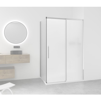 CERANO - Boční stěna Lantono - pravá - 8 mm - chrom, mléčné sklo - 80x195 cm - jednodílná pevná