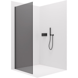 CERANO - Boční stěna Lantono L/P - 8 mm - černá matná, grafitové sklo - 70x195 cm