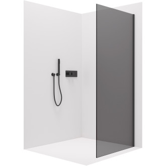 CERANO - Boční stěna Lantono L/P - 8 mm - černá matná, grafitové sklo - 80x195 cm