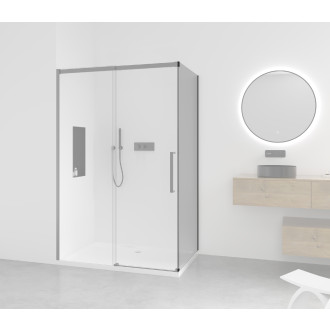 CERANO Sprchová zástěna Lantono L/P černá matná, transp.sklo 80x195 cm pevná CER-431881