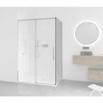 CERANO - Boční stěna Lantono L/P - 8 mm - chrom, transparentní sklo - 80x195 cm