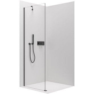 CERANO Sprchová zástěna pro dveře L/P černá matná, transp.sklo 100x190cm, pevná CER-420273