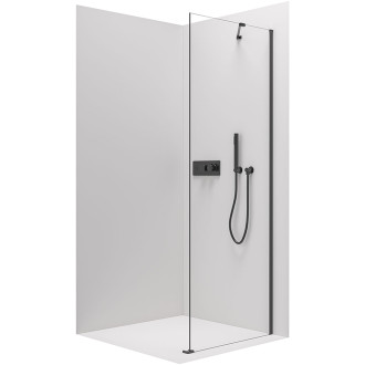 CERANO - Boční stěna Marino a Volpe L/P - 6 mm - černá matná, transparentní sklo - 80x190 cm