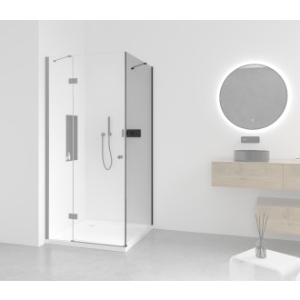 CERANO Sprchová zástěna pro dveře L/P černá matná, transp.sklo 80x190 cm, pevná CER-420267