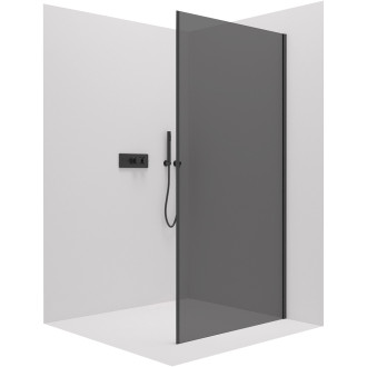 CERANO - Boční stěna Porte L/P - 8 mm - černá matná, grafitové sklo - 80x195 cm