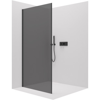 CERANO - Boční stěna Porte L/P - 8 mm - černá matná, grafitové sklo - 90x195 cm