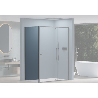 CERANO - Boční stěna Santini a Ferri L/P - 6 mm - černá matná, transparentní sklo - 100x195 cm