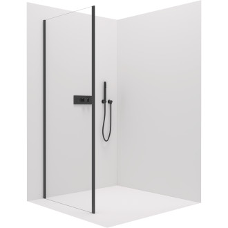 CERANO Sprchová zástěna pro dveře L/P černá matná, transp.sklo 90x195cm pevná CER-425653