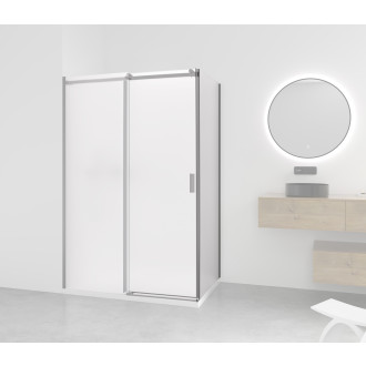 CERANO - Boční stěna Santoro - levá - 6 mm - černá matná, mléčné sklo - 100x195 cm - jednodílná pevná