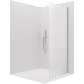 CERANO - Boční stěna Santoro - levá - 6 mm - chrom, mléčné sklo - 90x195 cm - jednodílná pevná