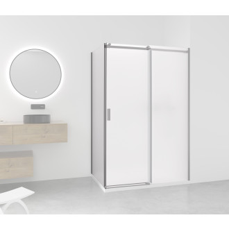 CERANO - Boční stěna Santoro - pravá - 6 mm - černá matná, mléčné sklo - 100x195 cm - jednodílná pevná