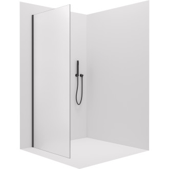 CERANO - Boční stěna Santoro - pravá - 6 mm - černá matná, mléčné sklo - 70x195 cm - jednodílná pevná