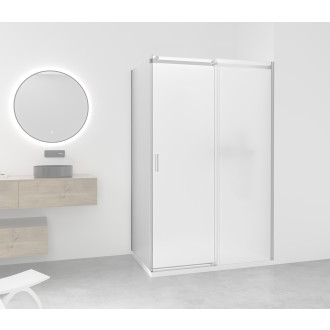 CERANO - Boční stěna Santoro - pravá - 6 mm - chrom, mléčné sklo - 90x195 cm - jednodílná pevná