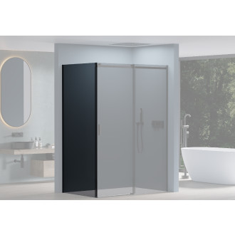 CERANO - Boční stěna Santoro L/P - 8 mm - černá matná, grafitové sklo - 90x195 cm