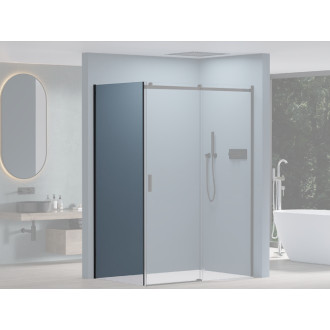 CERANO - Boční stěna Santoro L/P - černá matná, transparentní sklo - 70x195 cm