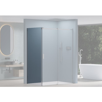 CERANO - Boční stěna Santoro L/P - chrom, transparentní sklo - 90x195 cm