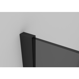 CERANO - Boční stěna Varone L/P - 6 mm - černá matná, grafitové sklo - 80x195 cm