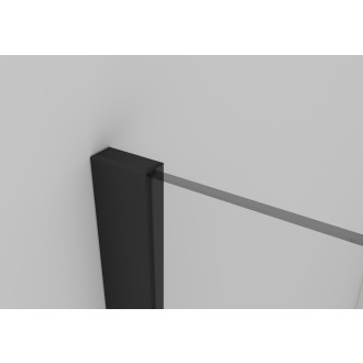 CERANO - Boční stěna Varone L/P - 6 mm - černá matná, transparentní sklo - 70x195 cm