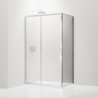 CERANO - Boční stěna Varone L/P - 6 mm - chrom, transparentní sklo - 100x195 cm