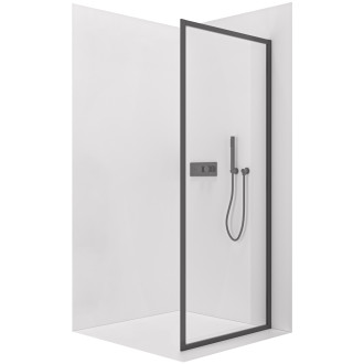 CERANO - Boční stěna Versaro L/P - 6 mm - černá matná, transparentní sklo - 90x195 cm - jednodílná pevná