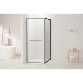 CERANO - Boční stěna Versaro L/P - 6 mm - černá matná, transparentní sklo - 90x195 cm - jednodílná pevná