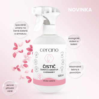 CERANO - Čistící prostředek na černou armaturu a keramiku - divoká verbena - 500 ml
