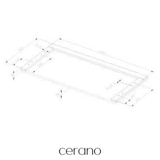 CERANO - Deska pod umyvadlo Navira Pro - betonově šedá - 120x46x3,6 cm