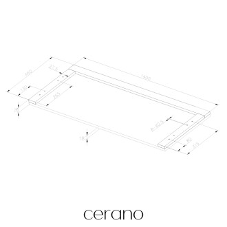 CERANO - Deska pod umyvadlo Navira Pro - černá matná - 140x46x3,6 cm